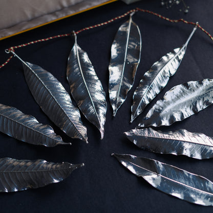 Silver Dipped Mango Leaf Toran (1 Toran)