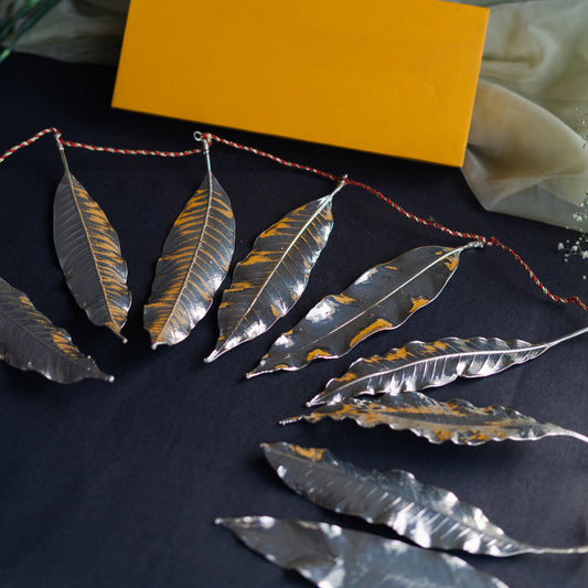 Silver Dipped Mango Leaf Toran (1 Toran)