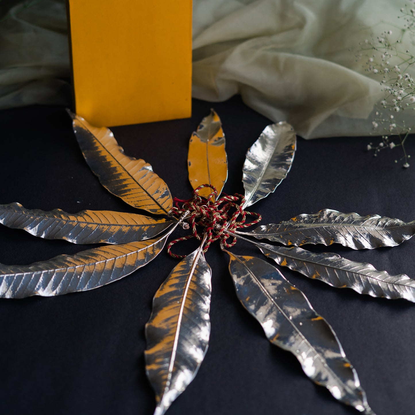 Silver Dipped Mango Leaf Toran (1 Toran)